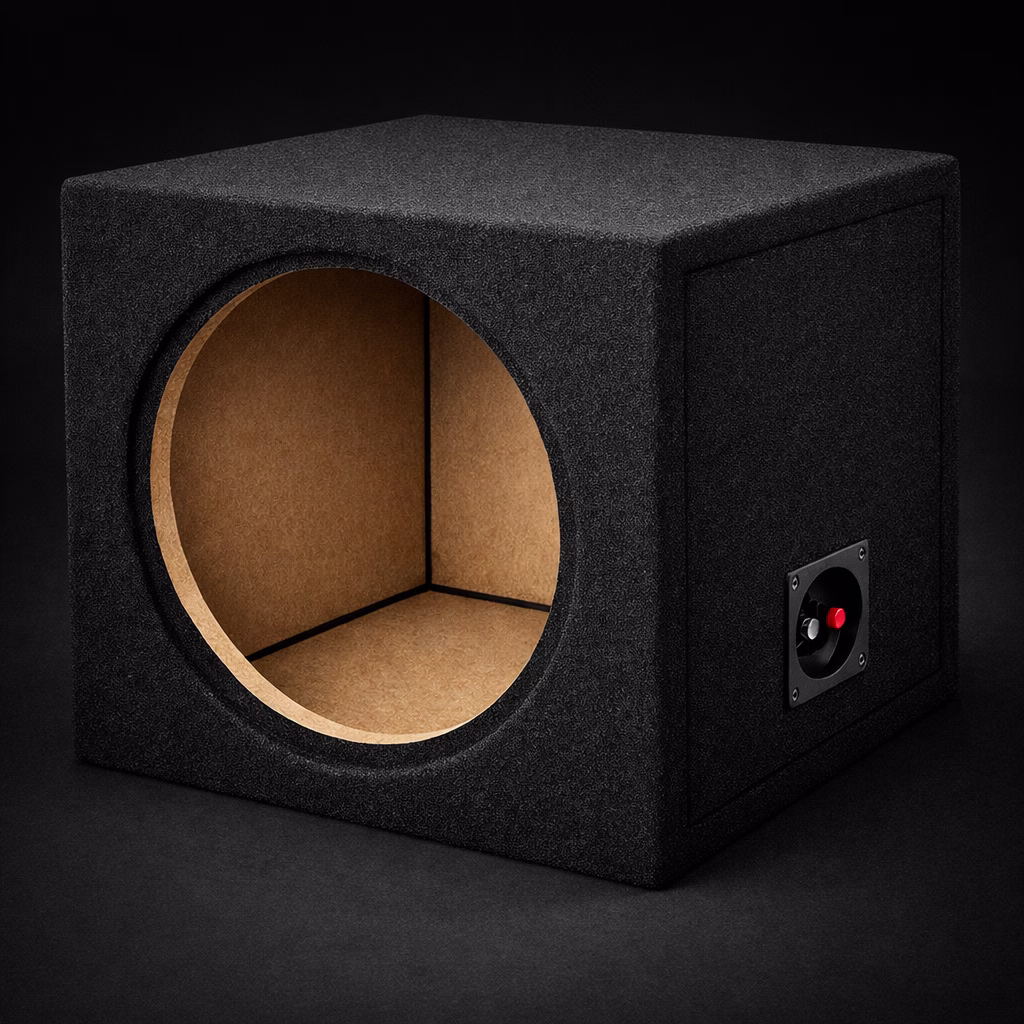 Car Subwoofers: 7 Essential Checks for Better Bass 3 Car subwoofer enclosure showing its speaker opening and terminal cup