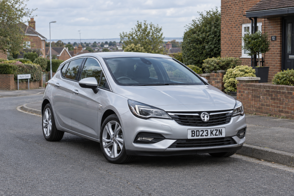 Vauxhall vehicle security and audio guide: Astra on a British residential road